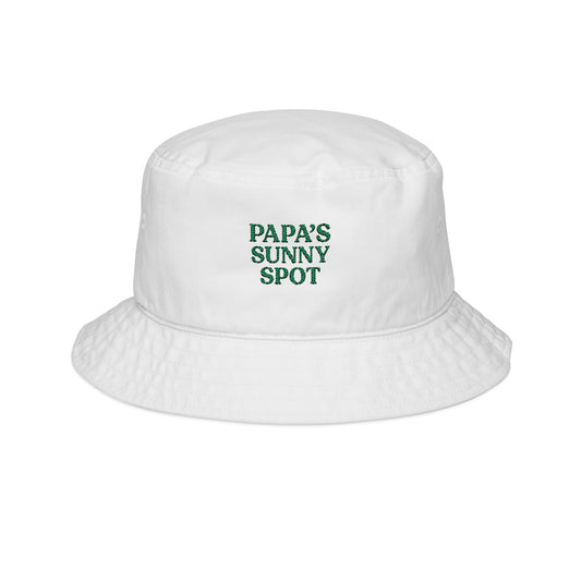 Embroidered Bucket Hat - Papa's Sunny Spot, Summer Accessory, Fishing Gift, Beach Hat, Outdoor Fun, Unique Dad Gift