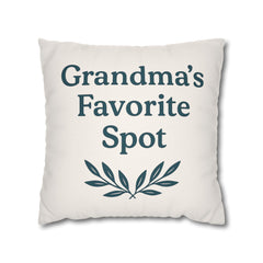 Grandma's Favorite Spot Pillowcase | Cozy Home Decor, Gift for Grandma, Living Room Accent, Family Gathering Decor