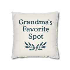 Grandma's Favorite Spot Pillowcase | Cozy Home Decor, Gift for Grandma, Living Room Accent, Family Gathering Decor, Personalized Gift