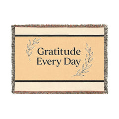 Gratitude Woven Blanket, Cozy Throws, Home Decor, Gift for Her, Inspirational Decor, Cozy Living, Everyday Comfort