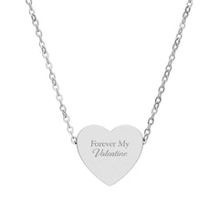 Heart Necklace — Engraved Heart Pendant Necklace I Valentine's Day Special for Her