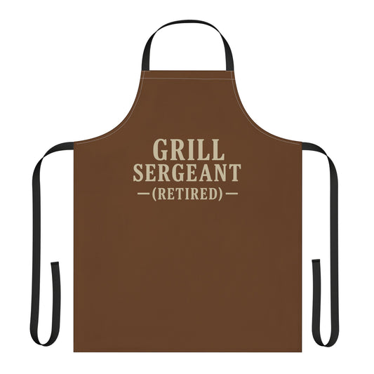 Retired Grill Sergeant Apron - Fun Cooking Gift, BBQ Accessories, Chef's Apron, Father's Day, Retirement Gift, Kitchen Essentials