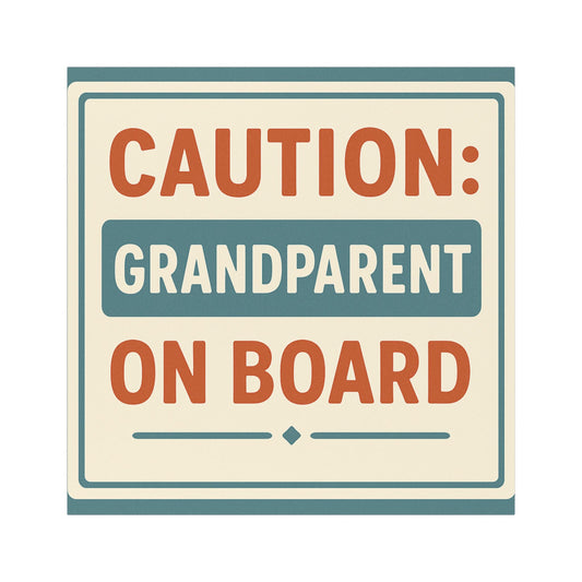 Caution: Grandparent On Board Car Magnet, Funny Grandparent Gift, Family Car Decor, Holiday Travel Accessory, Cute Vehicle Sign