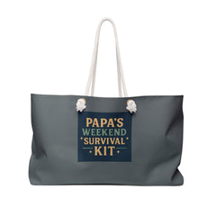 Papa's Weekend Survival Kit Bag | Stylish Travel Tote, Perfect for Getaways, Gifts for Dads, Beach or Gym Bag, Versatile Carryall