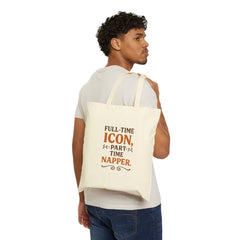 Golden Style Cotton Tote – “Full-Time Icon, Part-Time Napper”