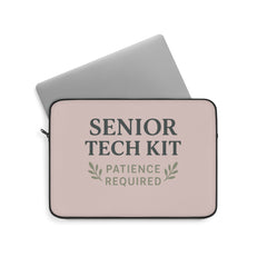 Senior Tech Kit Laptop Sleeve - Fun Gift for Seniors, Patience Required, Tech Support, Unique Tech Accessory, Ideal for Birthdays, Holidays