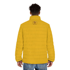 Men's Yellow Puffer Jacket - 'Remember when Gas was Cheap and Knees worked'