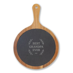 Engraved Charcuterie Board - Best Grandpa Ever Gift, Personalized Cutting Board, Grandfather Present, Custom Serving Platter, Family