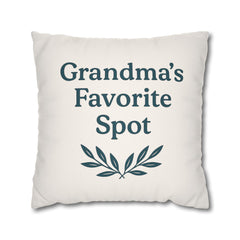 Grandma's Favorite Spot Pillowcase | Cozy Home Decor, Gift for Grandma, Living Room Accent, Family Gathering Decor, Personalized Gift