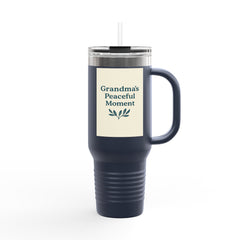 Grandma's Peaceful Moment Insulated Travel Mug | 40oz for Coffee Lovers, Eco-Friendly, Personalized Gift, Perfect for Holidays, Travel
