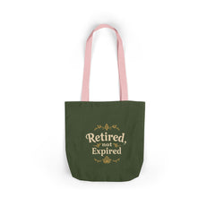 “Retired, Not Expired” – Vibrant Canvas Tote Bag for Stylish Women Over 50