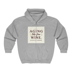 Aging Like Fine Wine Hoodie - Unisex Hooded Sweatshirt for Seniors