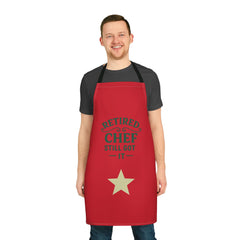 Retired Chef Apron - AOP with 5-Color Straps, Gift for Cooking Enthusiasts, Fun Kitchen Accessory, Perfect for Retirement Parties