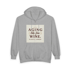 Aging Like Fine Wine Hoodie - Unisex Hooded Sweatshirt for Seniors