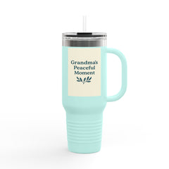 Grandma's Peaceful Moment Insulated Travel Mug | 40oz for Coffee Lovers, Eco-Friendly, Personalized Gift, Perfect for Holidays, Travel