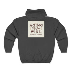 Aging Like Fine Wine Hoodie - Unisex Hooded Sweatshirt for Seniors