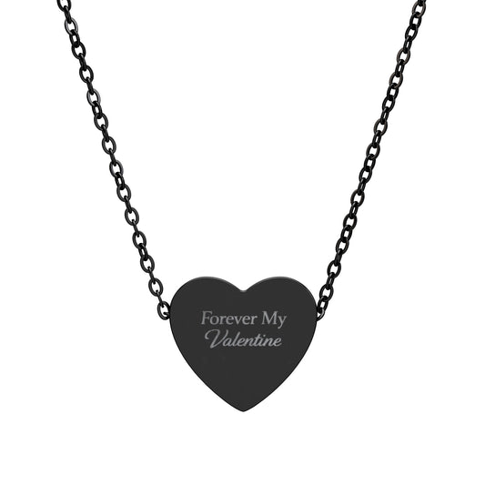 Heart Necklace — Engraved Heart Pendant Necklace I Valentine's Day Special for Her
