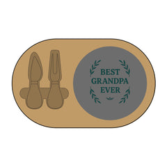 Engraved Charcuterie Board - Best Grandpa Ever Gift, Personalized Cutting Board, Grandfather Present, Custom Serving Platter, Family