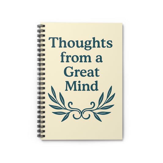 Spiral Notebook - Great Mind Thoughts, Gift for Grandparents, Elderly, Ruled Line Journal, Writing Pad, Stationery Set
