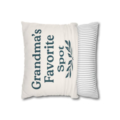 Grandma's Favorite Spot Pillowcase | Cozy Home Decor, Gift for Grandma, Living Room Accent, Family Gathering Decor