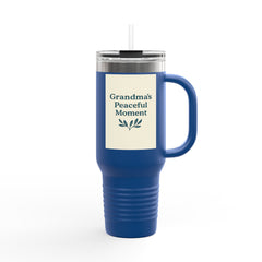Grandma's Peaceful Moment Insulated Travel Mug | 40oz for Coffee Lovers, Eco-Friendly, Personalized Gift, Perfect for Holidays, Travel