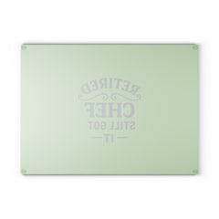 Retired Chef Glass Cutting Board | Unique Kitchen Gift, Culinary Decor, Chef Appreciation, Housewarming Present, Cooking Essential