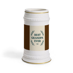 Best Grandpa Ever Beer Stein Mug, Personalized Gift for Dad, Father's Day or Birthday Celebration, Unique Grandpa Gift