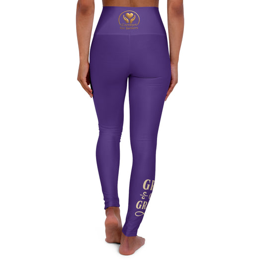 Empowering High Waisted Yoga Leggings for Elderly Woman
