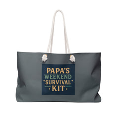 Papa's Weekend Survival Kit Bag | Stylish Travel Tote, Perfect for Getaways, Gifts for Dads, Beach or Gym Bag, Versatile Carryall