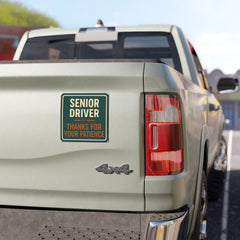 Senior Driver Car Magnet - Driving Safety Reminder, Gift for Older Drivers, Car Accessories