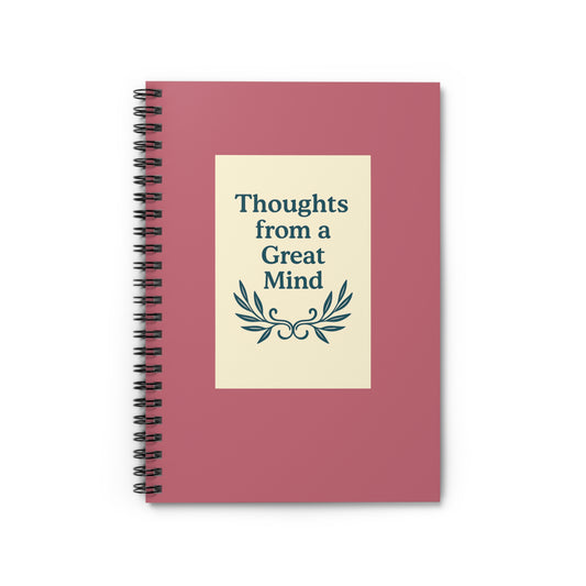 Spiral Notebook - Great Mind Thoughts, Gift for Grandparents, Elderly, Ruled Line Journal, Writing Pad, Stationery Set