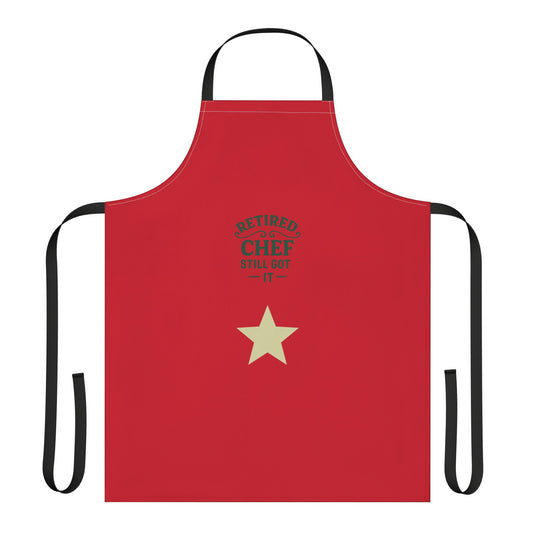 Retired Chef Apron - AOP with 5-Color Straps, Gift for Cooking Enthusiasts, Fun Kitchen Accessory, Perfect for Retirement Parties