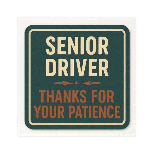 Senior Driver Car Magnet - Driving Safety Reminder, Gift for Older Drivers, Car Accessories