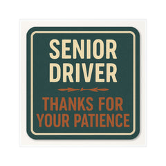Senior Driver Car Magnet - Driving Safety Reminder, Gift for Older Drivers, Car Accessories
