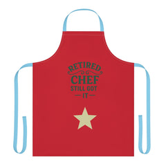 Retired Chef Apron - AOP with 5-Color Straps, Gift for Cooking Enthusiasts, Fun Kitchen Accessory, Perfect for Retirement Parties