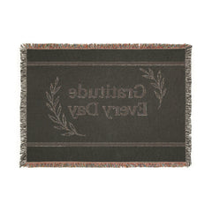 Gratitude Woven Blanket, Cozy Throws, Home Decor, Gift for Her, Inspirational Decor, Cozy Living, Everyday Comfort