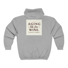 Aging Like Fine Wine Hoodie - Unisex Hooded Sweatshirt for Seniors