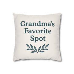 Grandma's Favorite Spot Pillowcase | Cozy Home Decor, Gift for Grandma, Living Room Accent, Family Gathering Decor, Personalized Gift