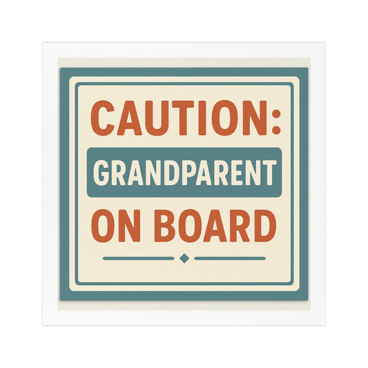 Caution: Grandparent On Board Car Magnet, Funny Grandparent Gift, Family Car Decor, Holiday Travel Accessory, Cute Vehicle Sign