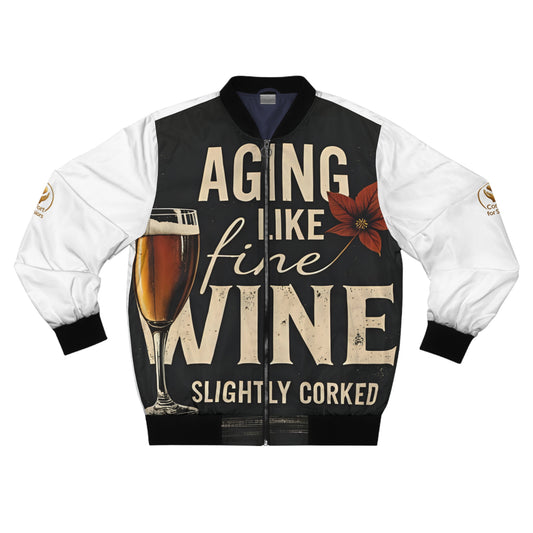 Aging Like Fine Wine Bomber Jacket for Seniors