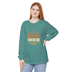 Elderly Unisex Long Sleeve T-Shirt - 'I Don't Do Rush Hour' Casual Wear