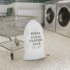 Papa's Clean Clothes Club Laundry Bag, Laundry Storage, Fun Laundry Tote, Home Organization, Father's Day Gift