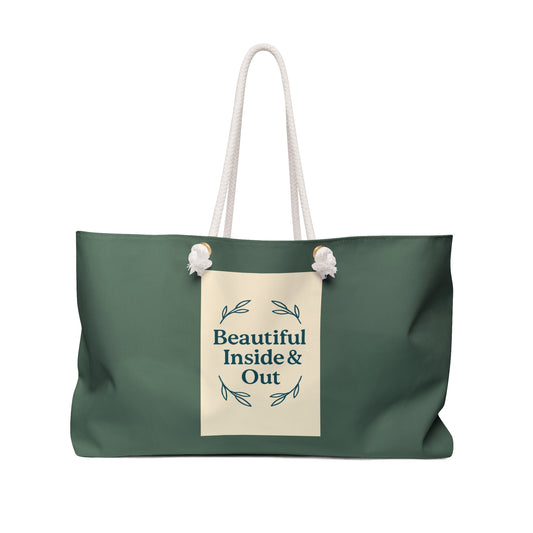 Stylish Weekender Bag for Grandma - Beautiful Inside & Out, Travel Tote, Overnight Bag, Gift for Travelers