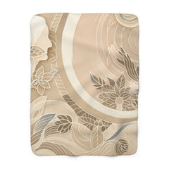 Elegant Floral Sherpa Fleece Blanket, Cozy Gift for Home, Soft Throw for Relaxation, Decorative Accent, Ideal for Senior GIft