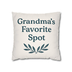 Grandma's Favorite Spot Pillowcase | Cozy Home Decor, Gift for Grandma, Living Room Accent, Family Gathering Decor