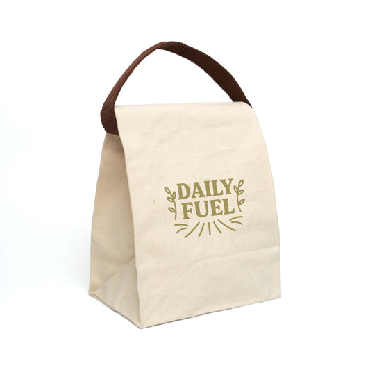 Canvas Lunch Bag - Daily Fuel, Eco-Friendly Lunch Tote, Reusable Food Bag, Gift for Grandparents