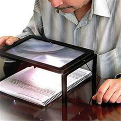Full Page Magnifier with LED Lights – Hands-Free Reading Aid for Seniors 3X Zoom