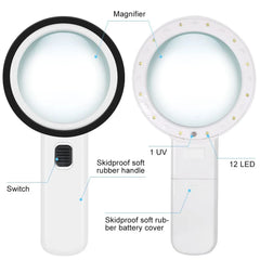 Handheld 30X LED Magnifier – Reading Glass for Seniors, Crafts & Watch Repair