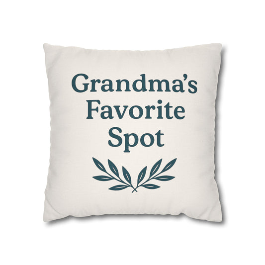 Grandma's Favorite Spot Pillowcase | Cozy Home Decor, Gift for Grandma, Living Room Accent, Family Gathering Decor, Personalized Gift