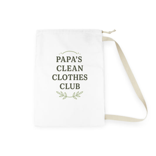 Papa's Clean Clothes Club Laundry Bag, Laundry Storage, Fun Laundry Tote, Home Organization, Father's Day Gift